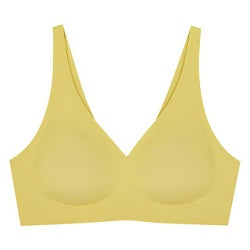 UBRAS Wireless V-Neck Vest Bra Yellow S