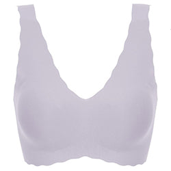 UBRAS One Size Wireless Wavy Edge Vest Bra Purple