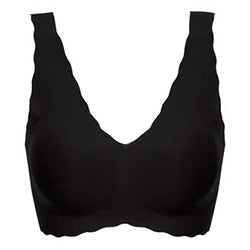 UBRAS One Size Wireless Wavy Edge Vest Bra Black